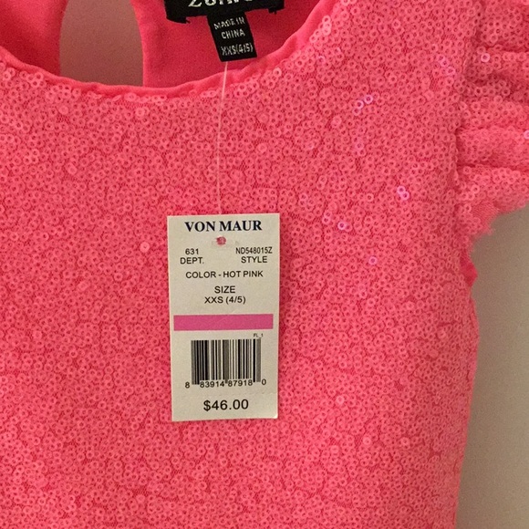 NWT Pink Sequined/Tulle Dress - Picture 2 of 5